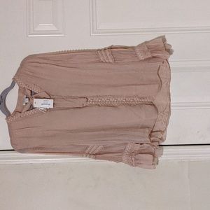 Sundance Women's Sheer Ruffled and Embroidered Blouse